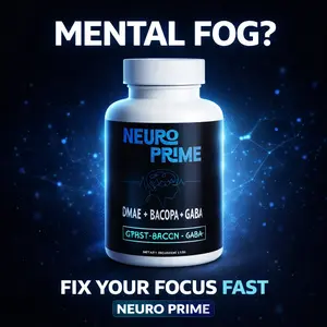 Wellura Neuro Prime Capsules - 60 Vegan Dietary Supplements for Focus, Clarity & Memory - Natural Brain & Focus Formula with DMAE, L-Glutamine, GABA & Bacopa - USA Made