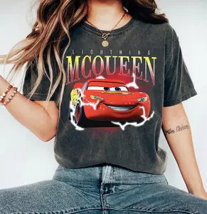 Retro McQueen Cars Shirt, Cars Movie T-Shirt, Lightning McQueen Shirt, Piston Cup Champion Shirt, Lightning McQueen Number Shirt Casual Crewneck