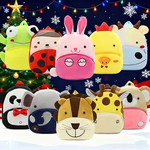 1pc Cute Toddler Backpack Toddler Bag Plush Animal Cartoon Mini Travel Bag Baby Girl Boy 2-6 Years