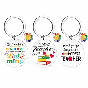 Casual Stainless Steel Teacher Appreciation Keychain Gift for Women and Men, Best Teacher Ever Keychin, Graduste Student Thank You Gift, Class of 2026 Teacher Gift
