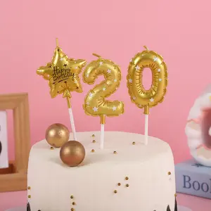 A Large Number Birthday Cake Candle Balloon Shape, 6cm, Perfect for Birthdays, Anniversaries, Romantic Wedding Party Table Decor