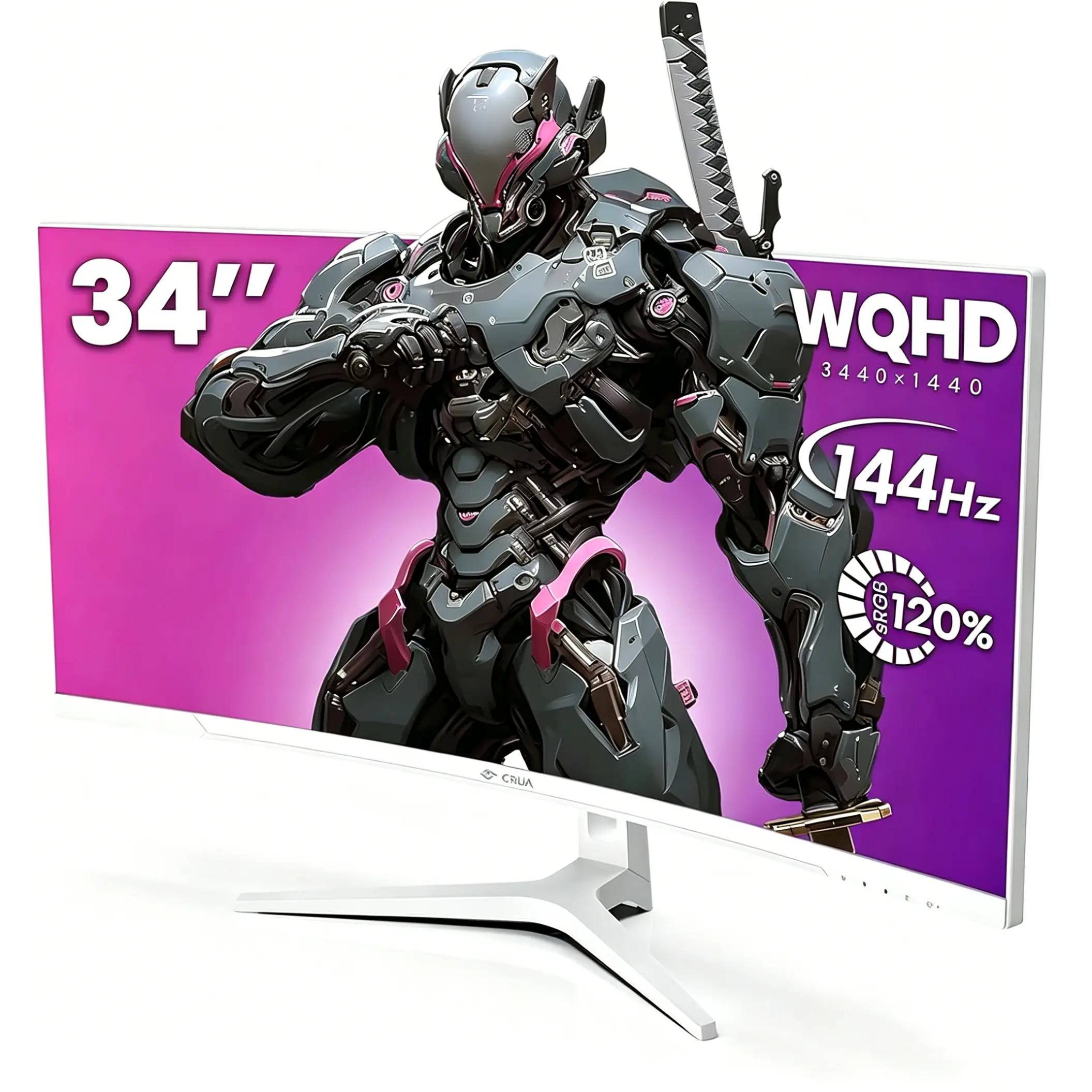 CRUA 34" Curved 165/144Hz Gaming Monitor, WQHD 3440x1440  1500R Ultrawide, FreeSync, 120% sRGB, HDMI 2.0/DP 1.4, Tilt Adjustable,summerwins