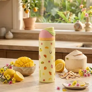 Owala Style Fruit Tumbler Cup Vacuum Insulated Travel Water Bottle for Drinkware and Mug Use