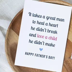 Bonus Dad Happy Father's Day Card, Stepfather Card From Daughter, Cute Bonus Dad Fathers Day Gift, Step Dad Thank You Gift, Bonus Dad Gift