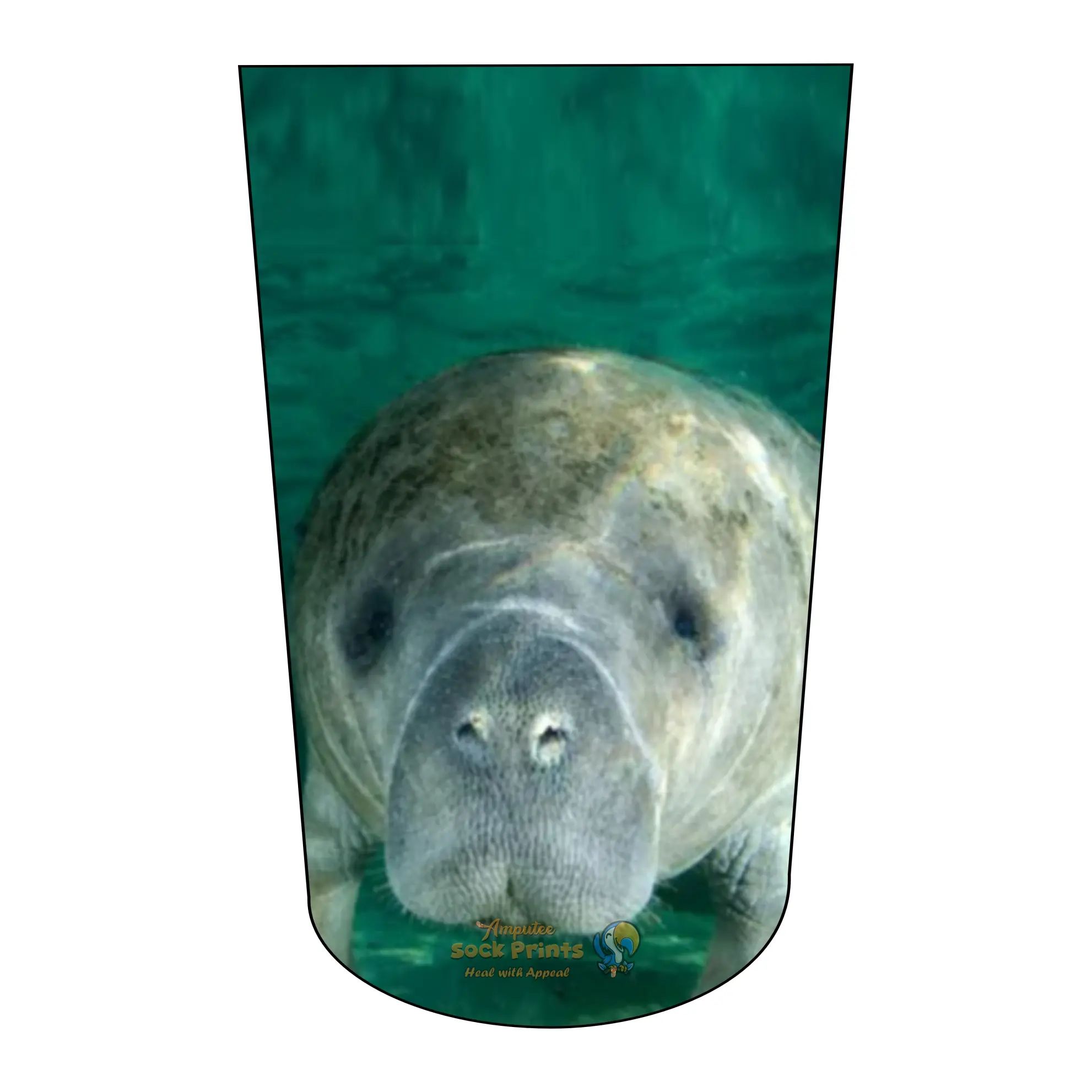 Custom Manatee Print Amputee Sock for Women and Men, 3-Ply Prosthetic Sock for Comfortable Support and Residual Warmth, 3-Ply Sock
