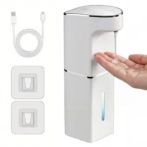Contactless Smart Sensor Soap Dispenser, Automatic Liquid Dispenser, 4 Adjustable Settings, Vertical Residue Window, USB Charging, Home Office School, Touchless Soap Dispenser
