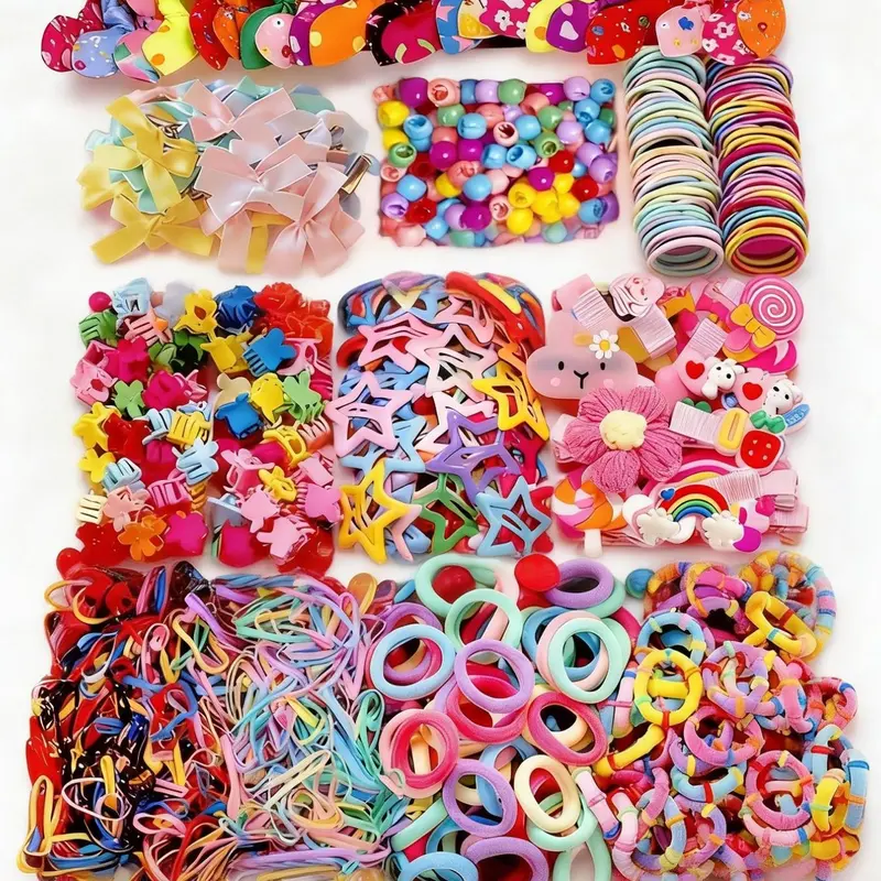 Girls' Cute Hair Accessory Set, Hair Decor, High Elasticity Non-Slip Headbands, Bow Clips & Star Barrettes, Back-To-School Essential Gift Pack, Hair Accessories Sets, Hair Accessories Kit