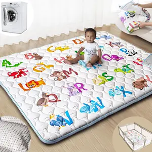 Baby Play Mats  Floor, 71"x59" Upgraded Thickness & Larger Super Soft Playmat  Babies and Toddlers, Foldable Washable, Upgrade Anti-Slip Crawling Mat  Playpen(Animal Alphabets)