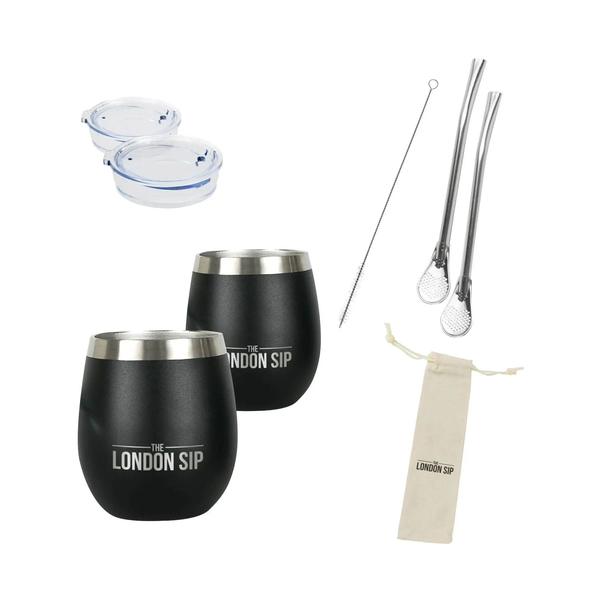 The London Sip Set of 2 8 oz Yerba Mate Cups