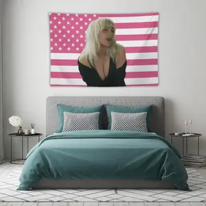Billies Decorative Eilish Flag Tapestry Double Stitched Indoor Outdoor College Dorm Room Decoration