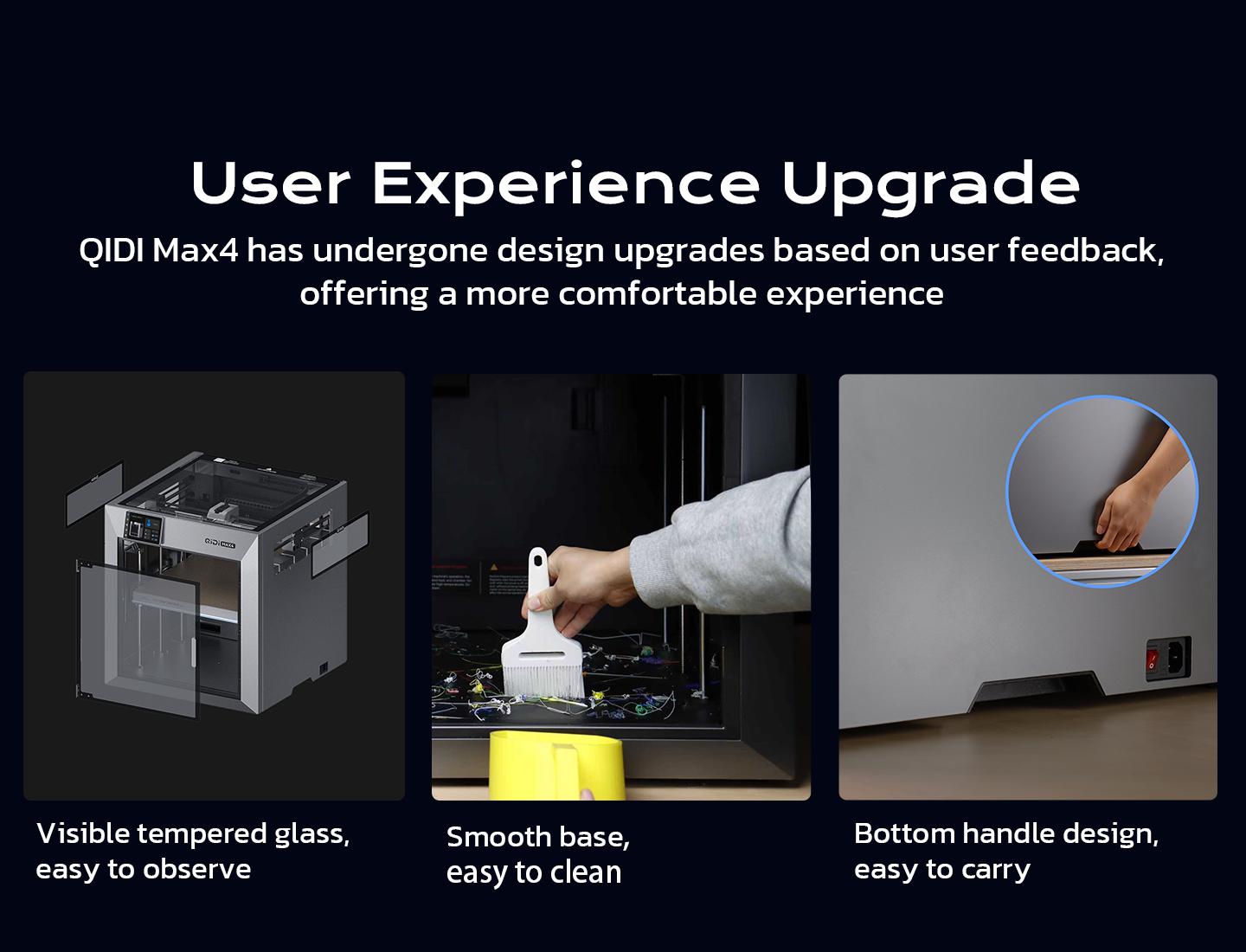 QIDI Max4 3D Printer, 390×390×340mm Build Volume, 65℃ Heated Chamber, 370℃ Nozzle, Dual Z Lead Screws, Max 800mm/s High Speed, Auto-leveling, AI camera, Polar Cooler Optional, Multi-materials