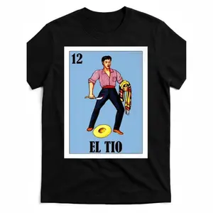 Mens Mexican El Tio Lottery Prank Graphic Tee with Vibrant Aztec and Maya Art Glossy Fabric AllSeason Comfort and Regular Fit Casual Tee for Sports Enthusiasts and Summer Fashion