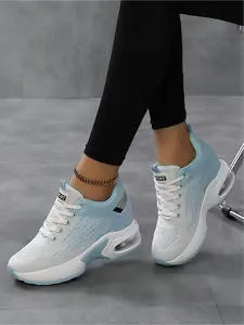 Women's Breathable Mesh Wedge Sneakers Athletic Fashion Trainers | Air Cushion Hidden Heel, Multi-Color Casual Shoes, Mesh Design Sneakers