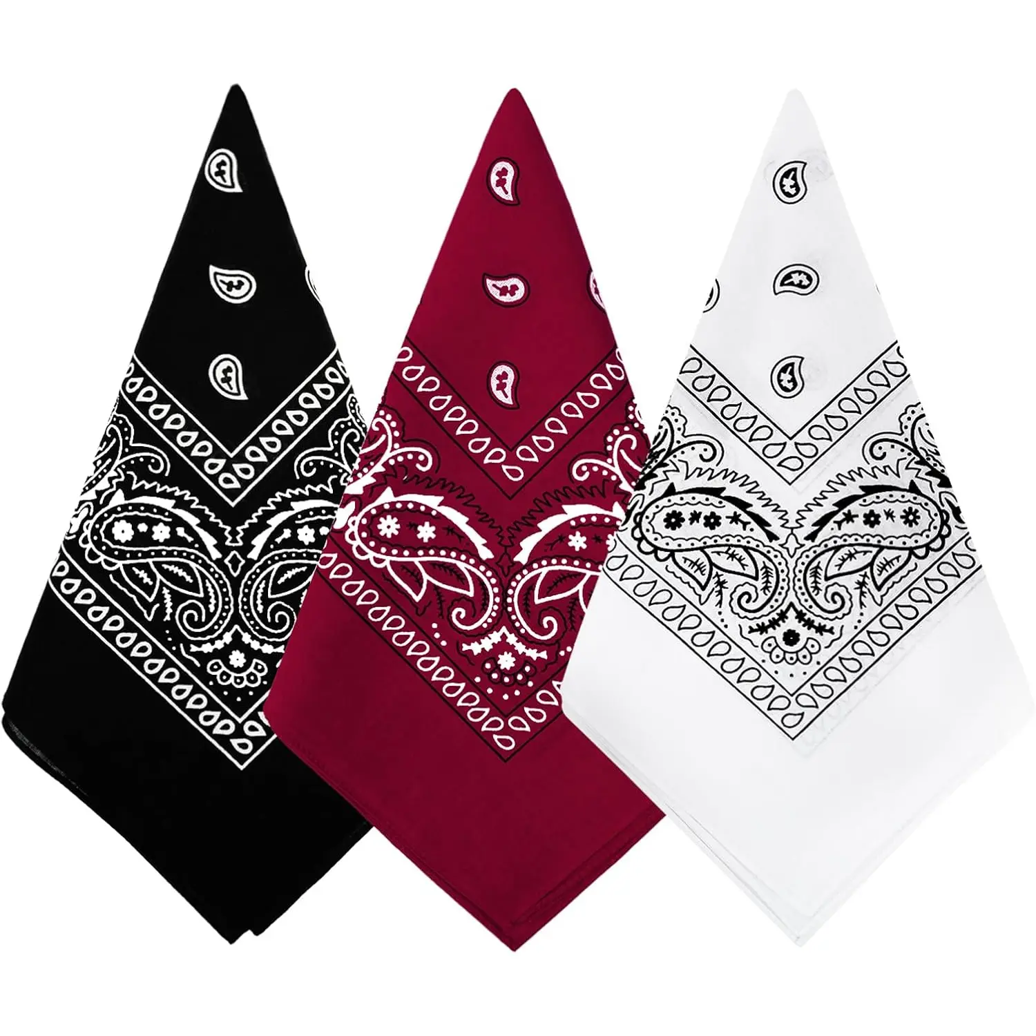 Cotton Paisley Bandana for Men Women Square Head Scarf Neck Wrap Headband