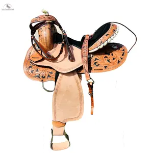 Resistance Western Horse Barrel Saddle Leather 14" 15" 16" 17" With Free Tack set western  saddles