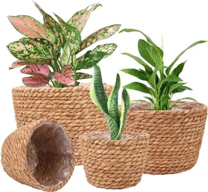 Seagrass Planter Basket Set - Stylish Indoor and Outdoor Planter Baskets for Flower Pots and Room Decoration, Set of 4
