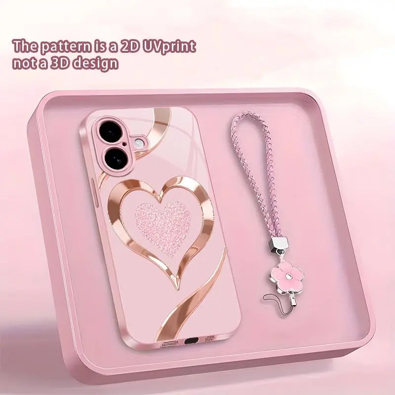 Suitable for [iPhone 16 Plus ] Women's new phone case,Stylish, premium-look heart pattern; full-coverage camera protection that fits the phone perfectly; available in a variety of colors !YM99