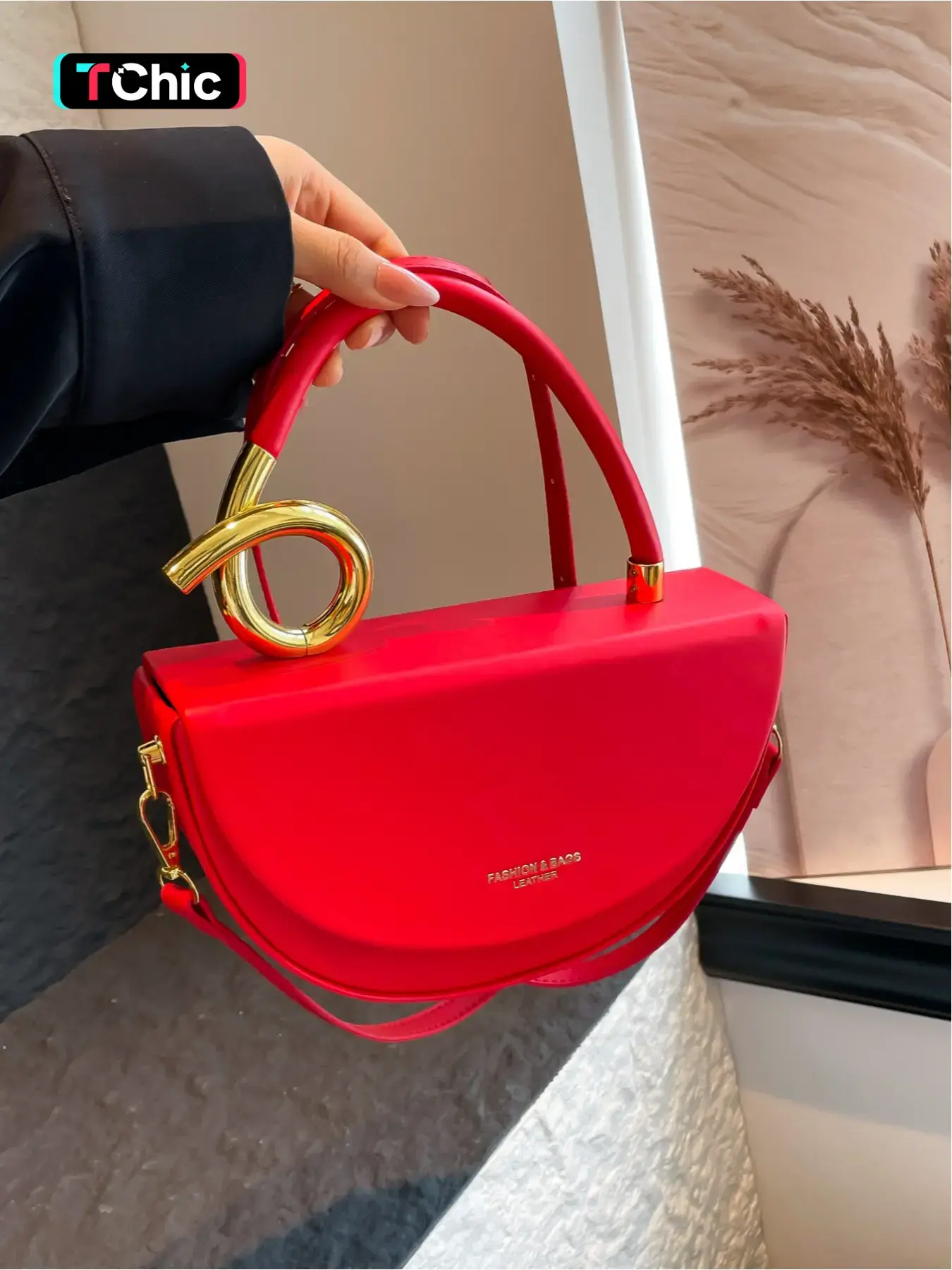 Box bag, rope-shaped handle, half-moon shape, simple commuting, party, 2025 new style shoulder and crossbody Pu Leather handbag, Crossbody Handbags, suitable for commuting, party