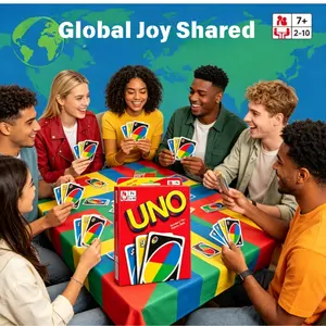 Original Mattel UNO Flip Card Game Deck Poker 112 Cards with Character Images Geunine Brand Christmas Gifts Table Games