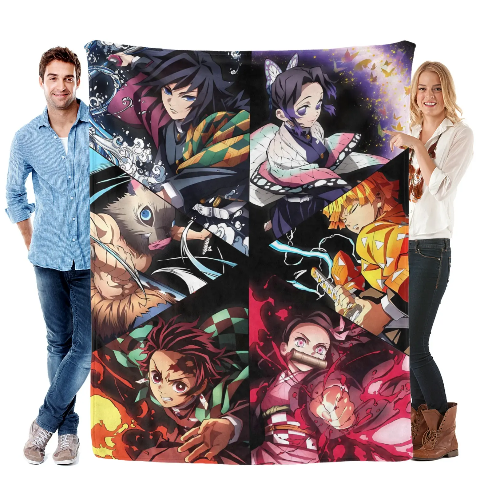 Demon Slayer: Kimetsu no Yaiba Nichirin Forge Weighted Throw Blanket - Metallic Hamon Texture, Cooling Blanket for Martial Arts Fans, Thanksgiving Birthday Gift, Cooling Blankets