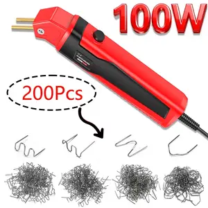 [ Plastic Welder] Plastic Welding Kit, 200pcs Welding Nails  Bumper Crack Repair Welding Gun Kit, Bumper Soldering Iron Hot Stapler, Garage Tool, Car Bumper Plastic Parts Repair Welder Kit with Staple，Suitable for Car Bumper and Most Plastics