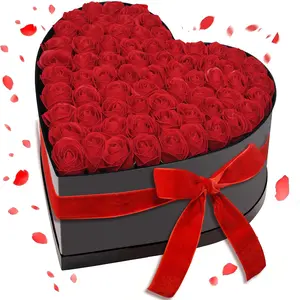 Eternal Realistic Flowers, Rose in Heart Box, Immortal Bouquet, Birthday Gift for Women, Wife, Mother, Anniversary, Valentine's Day, Christmas, Artificial Flowers