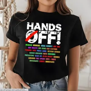 Hands Off Protest Tee with Political Theme, Meme Streetwear Graphic T-Shirt for Social Security Defense, Essential Trendy Unisex Apparel by LORA ATCHER