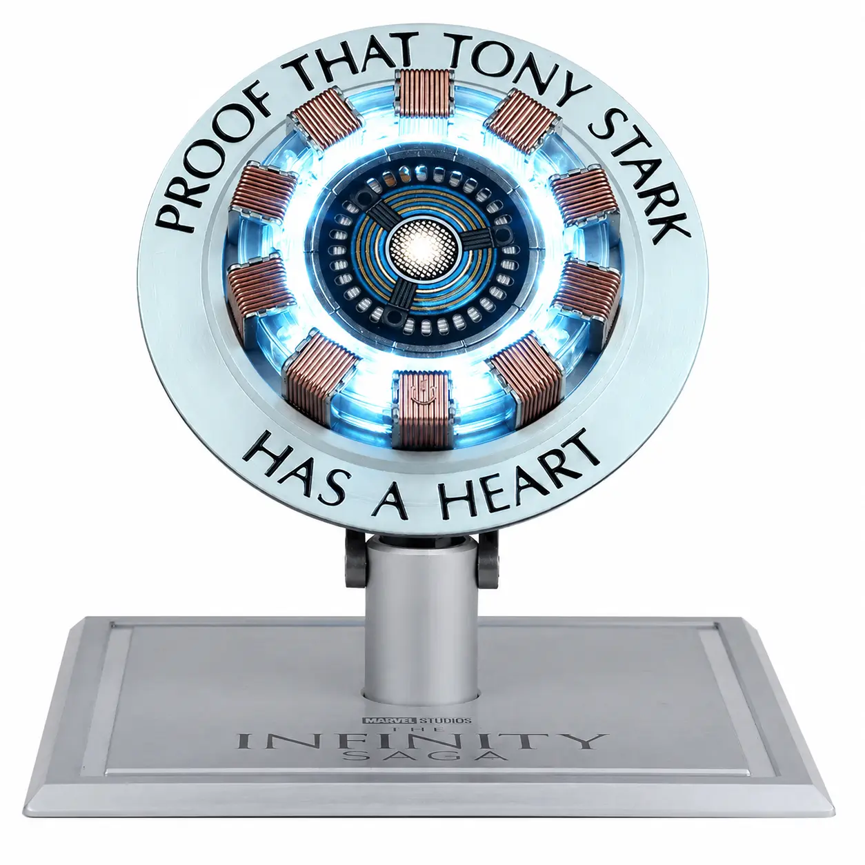 Arc Reactor Wireless Charger – Iron Man Edition – CNC Aluminum Alloy Base, 15W Fast Charging, Auto-Lift Magnetic Stand with Sound Effect & Ambient Glow