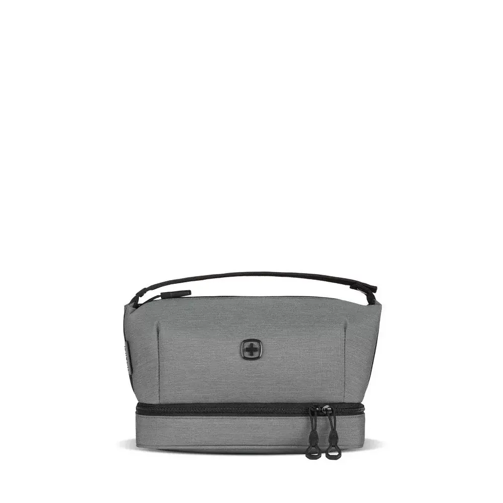 SWISSGEAR Deluxe Travel Dopp Kit - Gray, Travel Beauty Bag for Luggage Accessories, Portable Organizer, 6.5 X 10 X 5.5 Inches