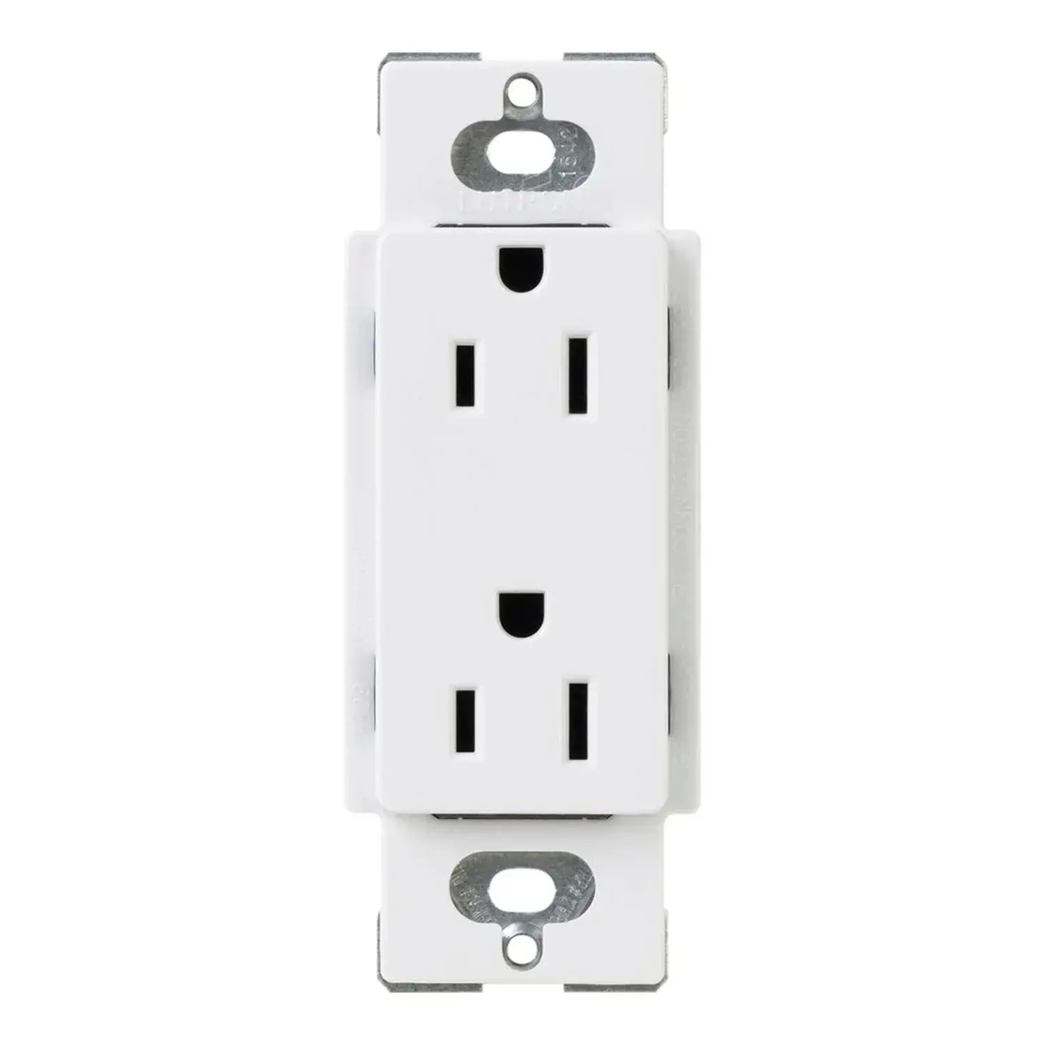 Lutron CAR-15-WH Claro 15A Duplex Outlet, White