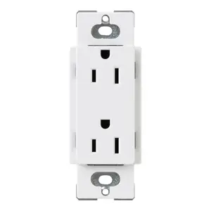 Lutron CAR-15-WH Claro 15A Duplex Outlet, White