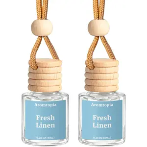 Car Air Freshener Diffuser  Pack, Hanging Car Fragrance Diffuser  Fresh Linen Fragrance Oil Air Diffuser for Car, Long Lasting Refreshing Fragrance Gift, Pack of