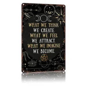 Vintage Vintage Wicca Pagan Metal Sign Poster Funny Metal Sign Aluminum 8x12inch For Bathroom Bedroom Living Room Wall Decor