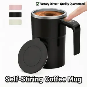 1 Piece 12oz Automatic Stirring Cup Coffee Cup Temperature Display Cup | Sleek Business Style Magnetic Rechargeable | LED Temp Display Magnetic Stirring Leakproof | Office Desktop Use Dustproof Lid Hot Drink Suitable Portable Design