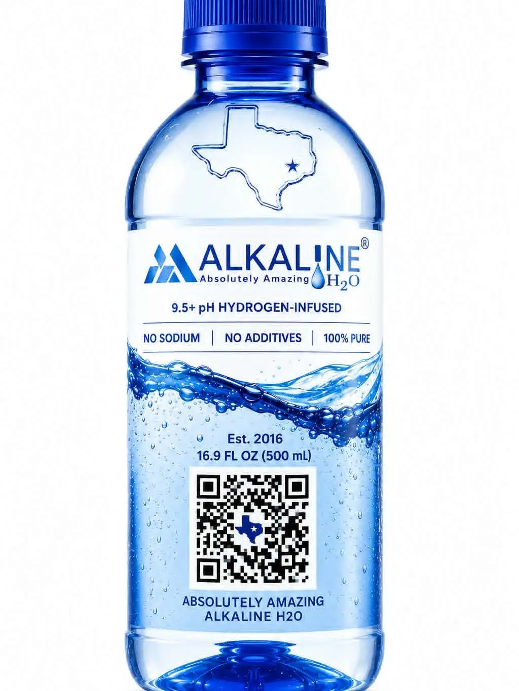 Absolutely Amazing Alkaline H2O Signature Blue Bottle 16.9 oz, 24 Count, pH 9.5+ Alkaline Drinking Water