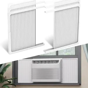 Adjustable Window Air Conditioner Side Panels and Frame Set,Extra Wide Window AC Side Panel Fits for Most Window Air Conditioner Units 5,000-14,000BTU,Air Conditioner Side Panels 2 Pack