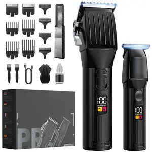 RACEFUN Professional Cordless Rechargeable Hair Clipper Set with LED Display & Multiple Guides USB Powered Beard Trimmer Kit Quality Home Haircut Tool Gift for Men Women Trimmer with LED Light Groin new Electric Hair Trimmer Black bikini trimmer