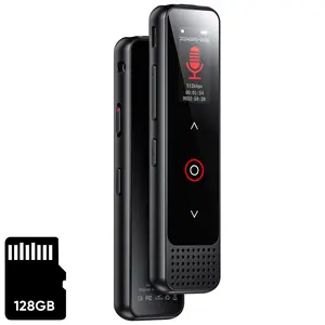 128GB Voice Recorder with Playback, Small Voice Activated Recording Device for Lectures & Meetings, Bluetooth Noise Cancelling Audio Recorder Device recorder