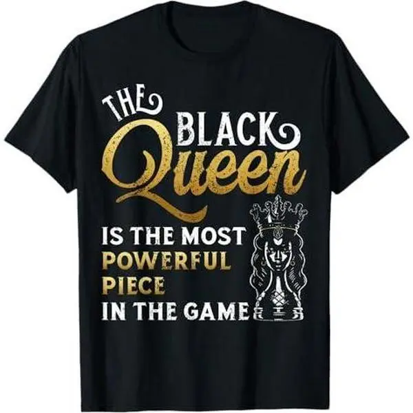 Black Queen Graphic Tee For Women, Chess Fans Melanin Queen T-Shirt