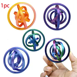 2pcs/1pc 3D Printed Novelty Spinning Fidget Ring, Fun Gift for - PLA Material, Suitable for Office Use & Games / Mini Creative Toy with Rotating Physics Gyroscopic Design