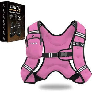 Weighted Vest, 6lb/8lb/12lb/16lb/20lb/25lb/30lb Weight Vest with Reflective Stripe, Weighted Vest for Men Women Workout Equipment for Strength Training, Running, Jogging, Fitness, Weight Loss