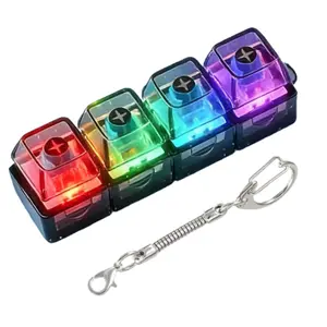 4 Black Clear Keycap In Board Fidget Toy Keychain For Officer Adults Stress Relieve Anxiety Relieve Ideal Gift For Friend College Classmate