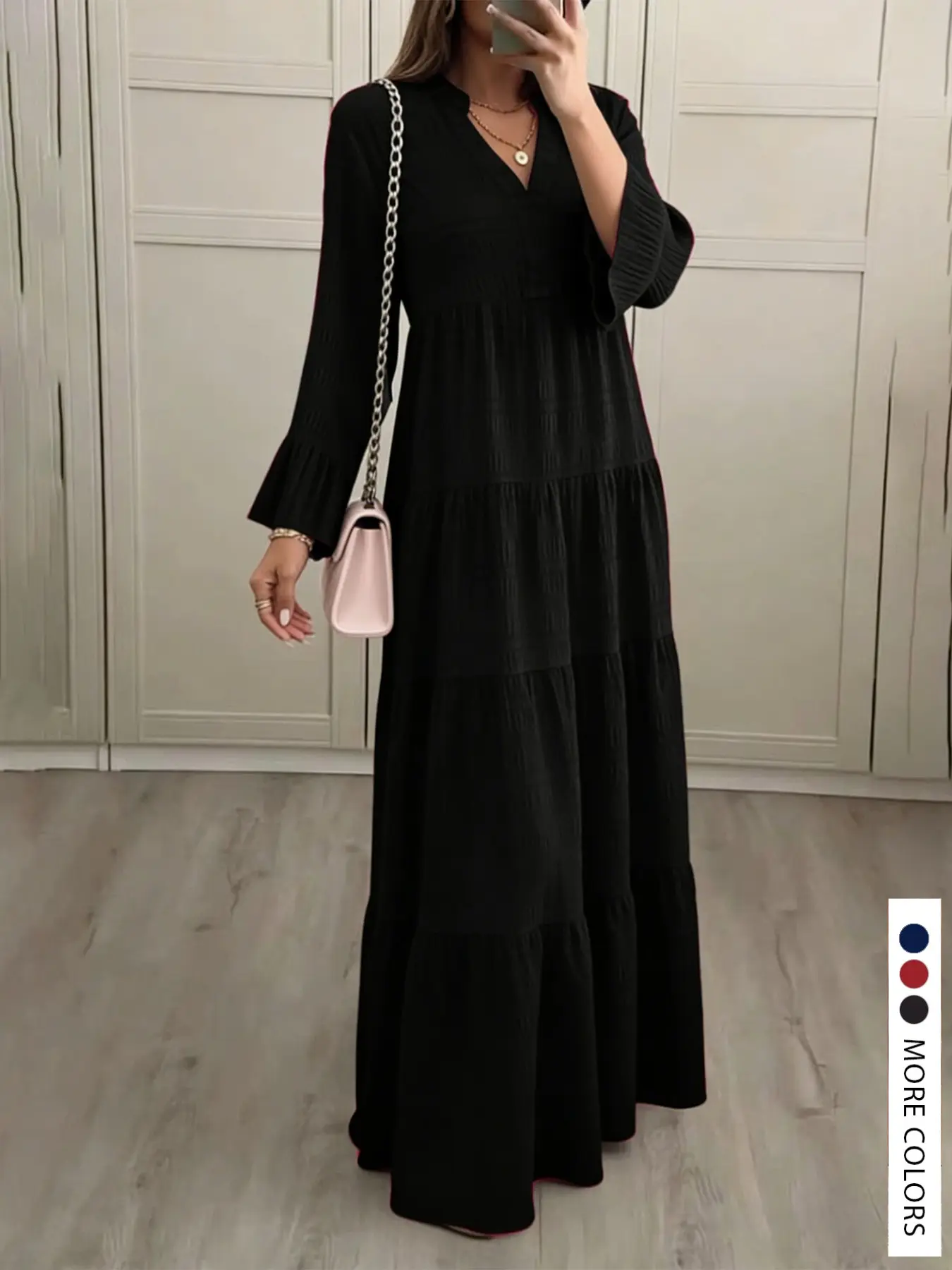 LovelyWholesaleWomen's Casual Fashion Solid Color Ruffle Sleeve Long Dress, Stylish Plain Design, Perfect for Daily Wear, Comfortable and Trendy,for All Seasons Long Sleeve Dresses #giftideas #tiktokmademebuyit - TikTok Shop LovelyWholesaleWomen's Casual Fashion Solid Color Ruffle Sleeve Long Dress, Stylish Plain Design, Perfect for Daily Wear, Comfortable and Trendy,for All Seasons Long Sleeve Dresses #giftideas #tiktokmademebuyit - TikTok Shop