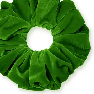 KING SIZE Velvet Scrunchies XXL Oversized Ponytail Holder Made in the USA Green Dark