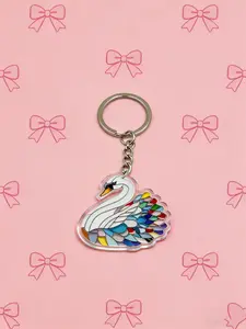 Acrylic Swan Keychain, Cute Little Animal Swans for Men & Women, Backpack Ornament, Bag Charms, School Bag Accessory, Purse Pendant, Gift Idea