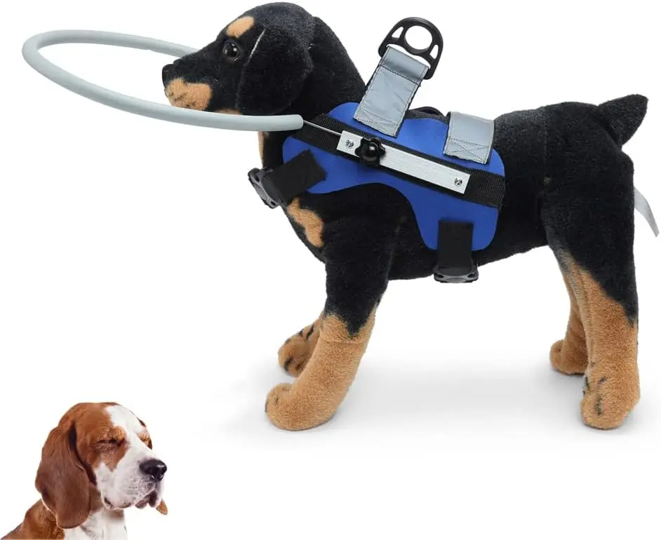 Blind Dog Ring,Protective Halo Harness for Blind Dogs,Adjustable Protective Ring Collar Vest ,Safe Walking Navigation Aid for Visually Impaired Dogs