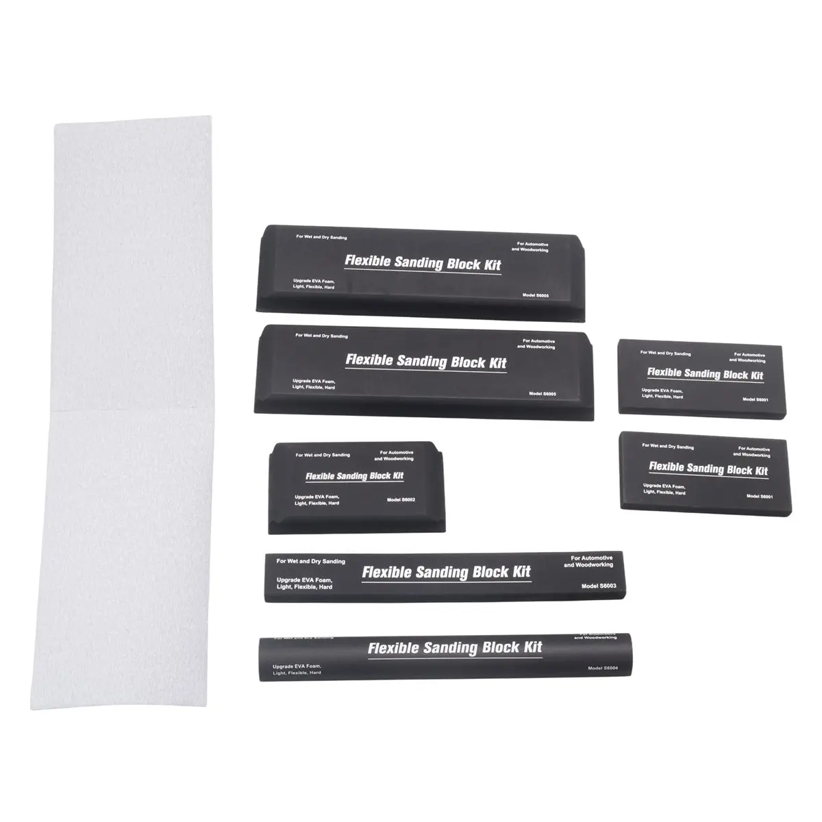 Sanding Block Kit of 7 with Sandpaper Sheet,Hand Abrasives Auto Body Sanding Block Set for Automotive Paint Sand