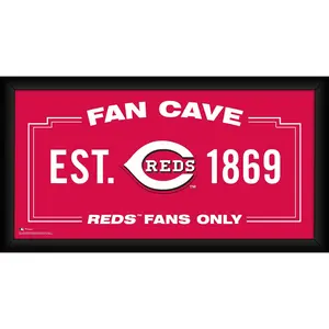 Cincinnati Reds Framed 10" x 20" Fan Cave Collage