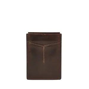 Fossil Men's Derrick Leather Magnetic Card Case