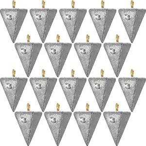 18 Pieces Pyramid Sinkers Fishing Weights Triangle Fishing Sinkers Rig Pyramid Sinker  Ocean Saltwater Surf Bass Casting Gear Tackle